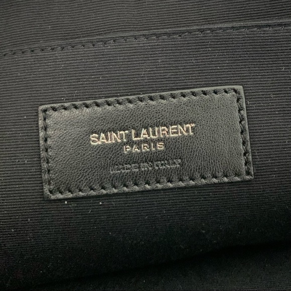 Saint Laurent Natural Linen Canvas Large Wristlet Pouch - Picture 10 of 11